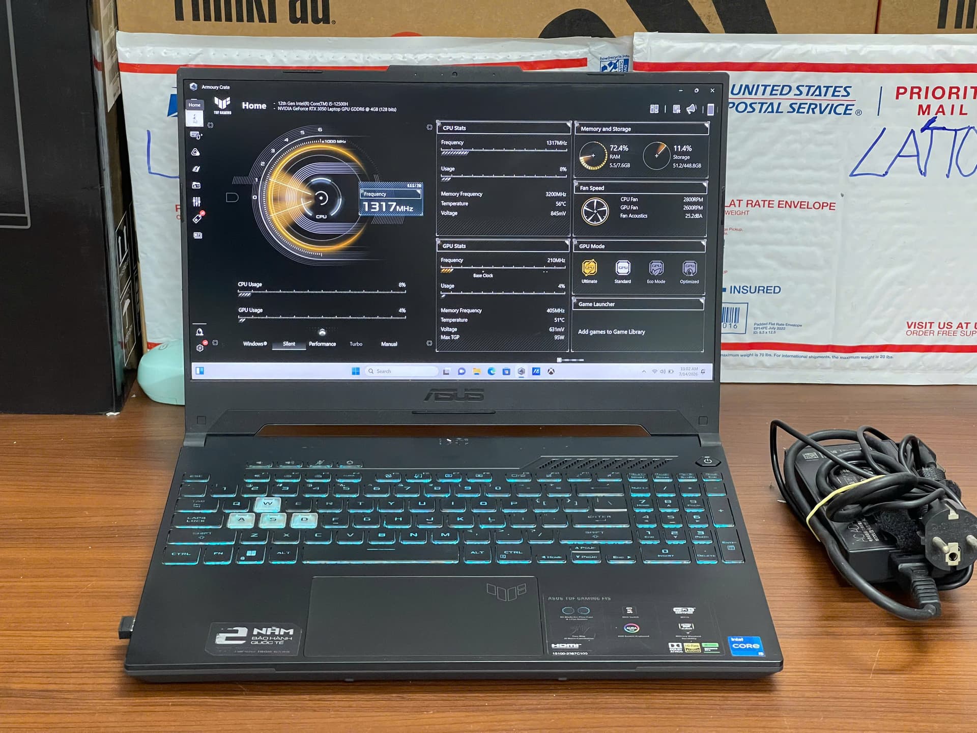 Laptop Asus TUF Gaming F15 FX507ZC4-HN074W (Intel Core i5-12500H | RTX 3050 4GB |8GB | 512GB | 15.6 inch FHD 144Hz 