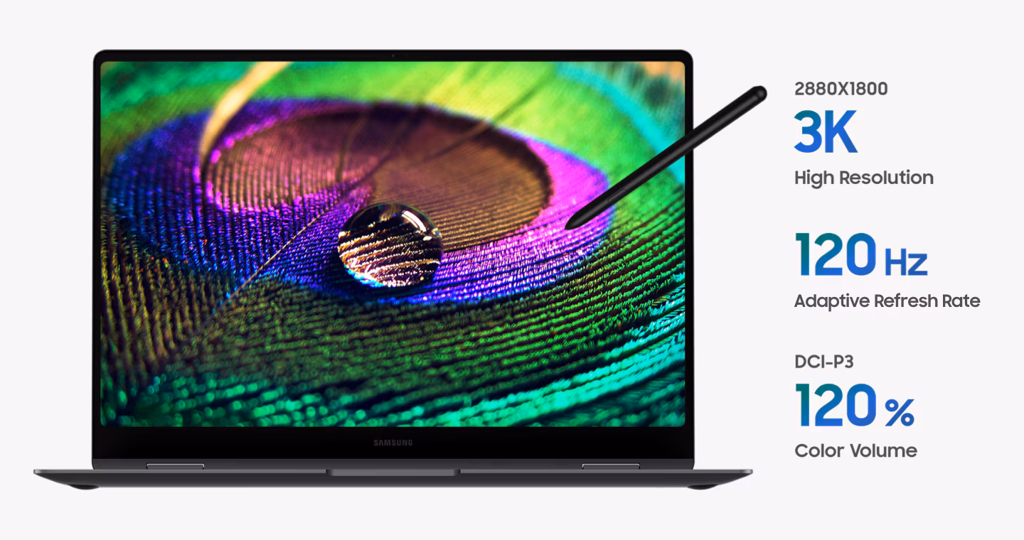 SAMSUNG GALAXY BOOK 5 PRO 360 NP960QHA/ ULTRA 7 256V/16 INCH X360 PEN 2K8 AMOLED 120HZ/OPENBOX
